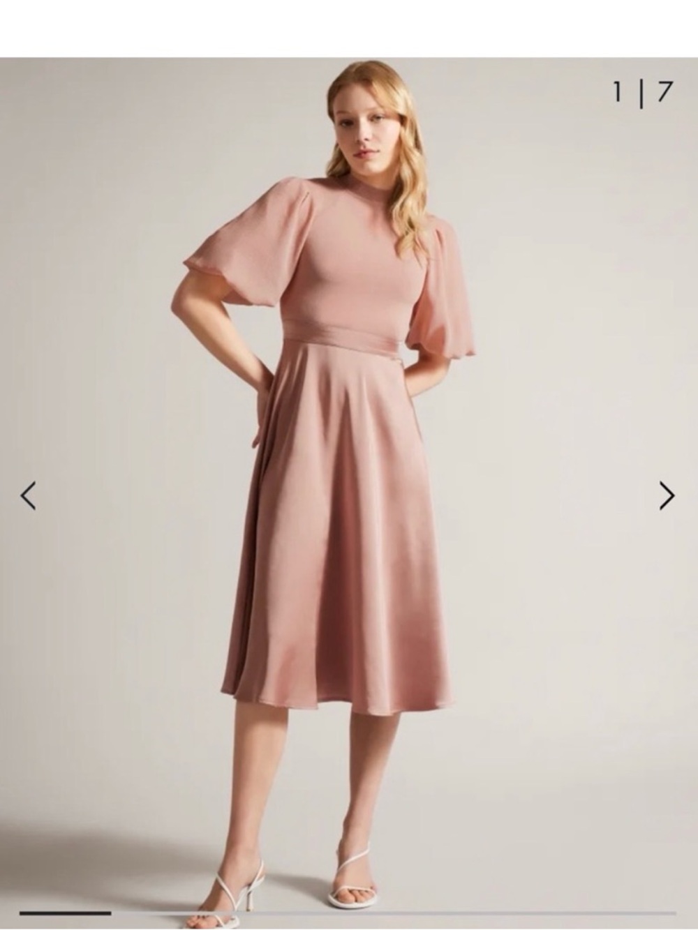 Ted Baker Brontei Dusky Pink Midi Dress